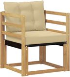 vidaXL Buitensofa Massief Acaciahout en Textilene Wit
