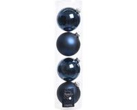 Decoris Boules de Noël - 12x pièces - bleu foncé - verre - 10 cm