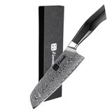 KENSAKI Santoku Mes Damascus stalen keukenmes Japanse stijl gemaakt van 67 lagen Damaststaal — Kona-serie