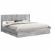 vidaXL Bedframe met opbergruimte en hoofdbord Grijs sonoma