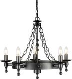 Elstead Lighting LED Kroonluchter | 5X E14 Max 60W | Dimbaar | Graphite Black