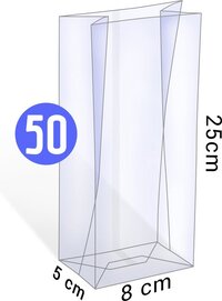 50x Transparante Uitdeelzakjes - 80 x 50 x 250mm - Plastic