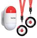 Sirène d'alarme panique bouton d'urgence - Sécurité domestique - 120 dB - Rechargeable avec piles - Lumière rouge clignotante - Avec cordon de suspension