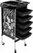 Chariot de coiffure - Chariot de service pour coiffeurs - 6 niveaux avec 5 tiroirs - 4 roues avec freins - Plastique - 36 x 90 cm - Noir