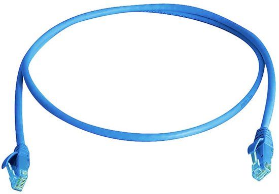 Telegärtner 100008720 RJ45 Netwerkkabel, patchkabel CAT 6 5.0 m Blauw Vlambestendig, Met anti-kniktule 1 stuk(s)