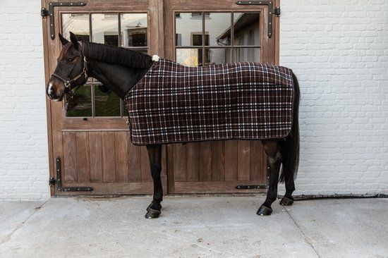 Kentucky Horsewear Fleece Deken - Geruit Bruin - 145 - Paard
