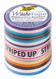 folia 26444 Washi Tape, Stripes Neon II, plakband van rijstpapier, set van 3