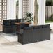 vidaXL Tuinbank Set 7-st Zwart Poly-rattan en Gepoedercoat Staal