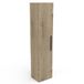 Demeyere Opbergkolone voor badkamer, 1 deur, met 4 planken, modern, van hout, milieuvriendelijke materialen, acaciakleur en metalen afwerking, 30 x 120 x 30 cm, eiken