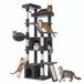 Feandrea Krabpaal hoog 184,5 cm, robuuste speeltoren | Voor grote binnenkatten, met palen en krabplanken, donkergrijs, collectie CLAWFY PCT014G201