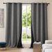Lot De 2 Rideaux À Œillets 140 X 260 Cm Velours Côtelé / Polaire Thermique Anthracite