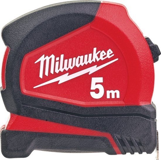 Milwaukee Pro-Compact bandmaat 5 meter/niet-magnetisch, 19 mm breed band 4932459592, rood zwart