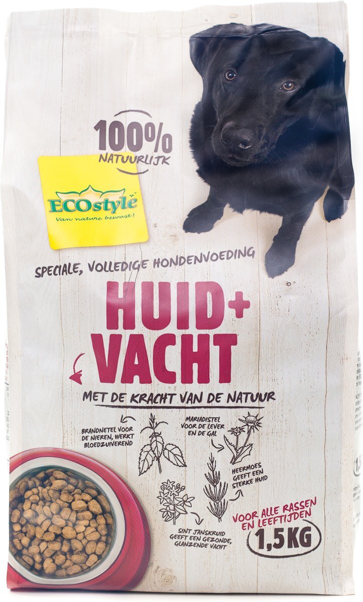 ECOSTYLE Vitaalspeciaal Huid & Vacht Hondenvoer - Gevoelig Stelsel - 1.5 kg