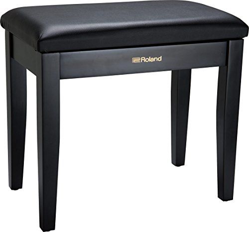 Roland Piano bank in zwarte satijnen afwerking met vinyl zitting en opbergvak voor feestjes – RPB-100BK
