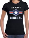 Bellatio Decorations Luchtmacht / Air force verkleed t-shirt zwart voor dames - generaal / piloot carnaval / feest shirt kleding / kostuum M