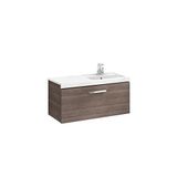Roca – Pack (plank basis met een lade wastafel en spiegel LED rechts serie Prisma, antraciet