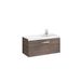Roca – Pack (plank basis met een lade wastafel en spiegel LED rechts serie Prisma, antraciet
