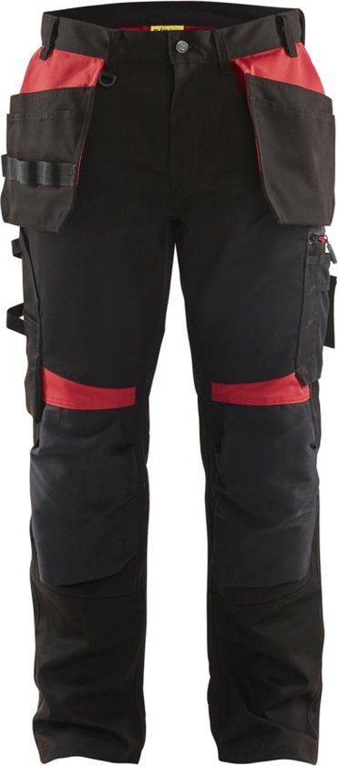 Blåkläder Werkbroek met spijkerzakken 1555-1860 - Zwart/Rood - C44