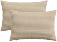 vidaXL Kussensloop Taupe 50 x 80 cm - 2 stuks
