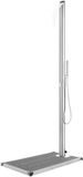 vidaXL Douche extérieure avec base grise 225 cm acier inoxydable