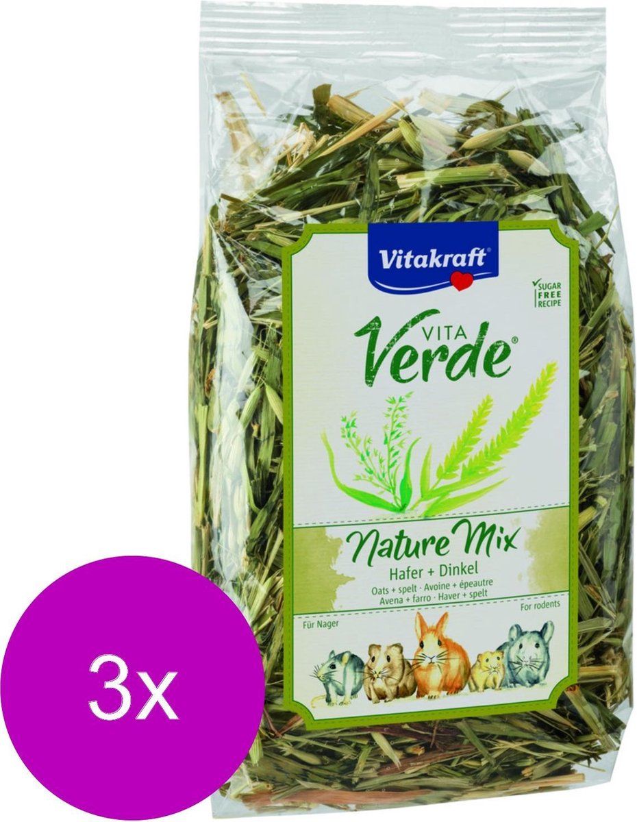 VITAKRAFT Vita-Verde Haver En Graan - Knaagdiersnack - 3 x 100 g