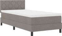 vidaXL Boxspring bed with headboard Taupe 100 x 200 cm Fabric