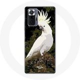 Maniacase Hoesje voor Xiaomi Redmi Note 10 Pro Cacatoes papegaaien wit op de boom