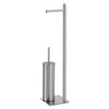 Gedy TRILLY Toiletborstel en Toiletpapierhouder, geborsteld, Roestvrij Staal, 14 x 14 x 63 cm