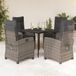 Maison Exclusive - Ensemble de jardin, 5 pièces, avec coussins, gris, en polyrotin