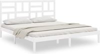 vidaXL Bedframe massief hout wit 180x200 cm