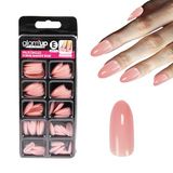 Glam'Up Paris Kunstnagels, volledige afdekking, eenvoudig te gebruiken, 100 stuks, amandelvorm, nr. 174, roze