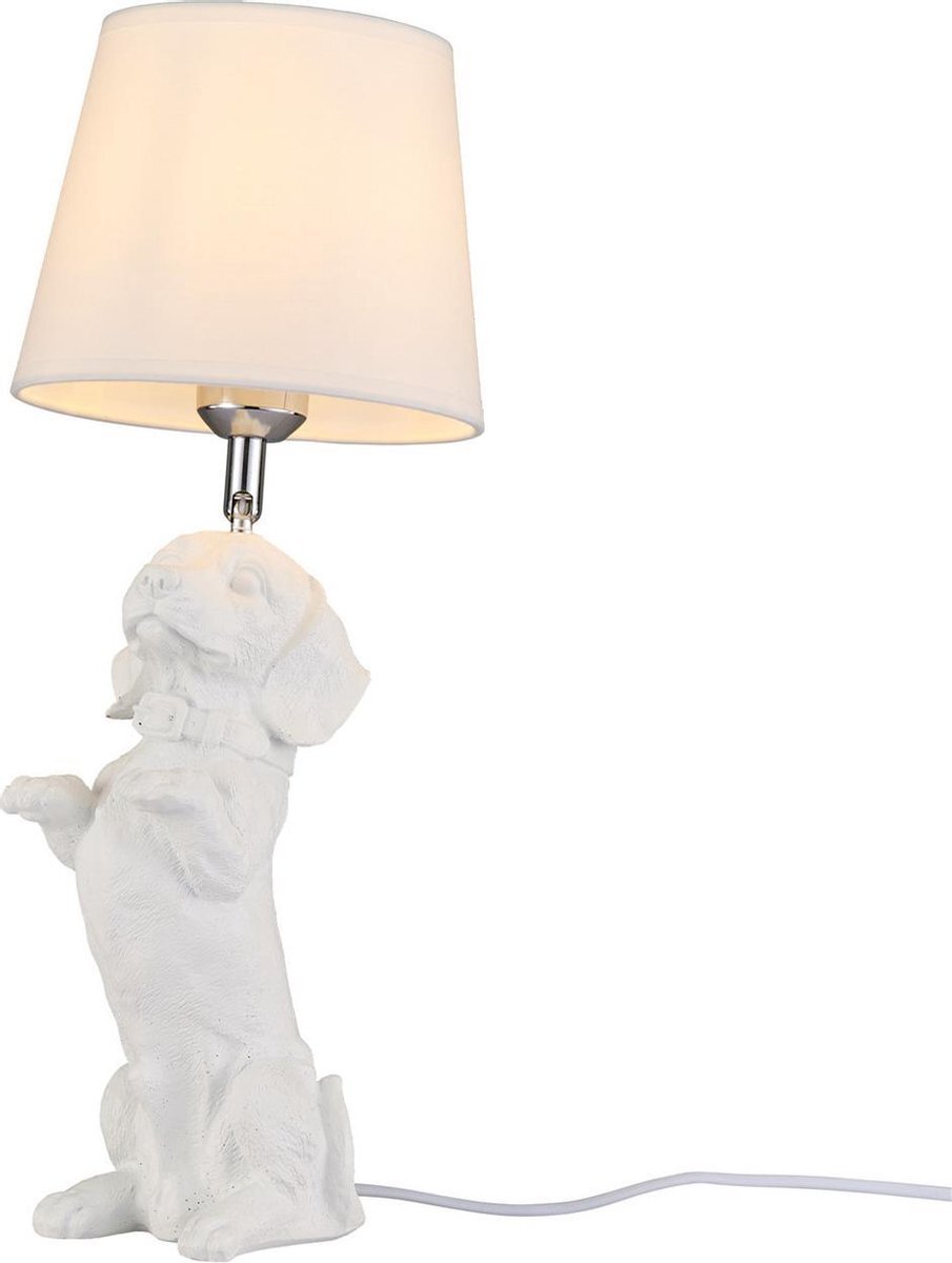 Hype-it Hype it Beagle lamp - Lamp dier taffellamp woonkamer - Tafellamp Slaapkamer - Dieren lamp Tafellampen - E27 - Tafellamp Wit