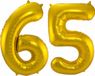 Folat ballons en aluminium - chiffre 65 ans - or - 86 cm