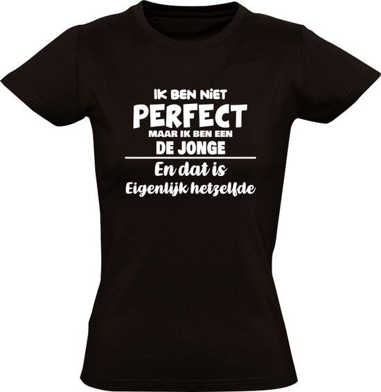 Sol's Ik ben niet perfect De Jonge Dames T-shirt Zwart Maat M