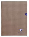 Clairefontaine 363361C Pak met 10 Geniete Schriften Mimesys Grijs - 24x32 cm - 96 Pagina's Grote Ruitjes - Wit Papier 90 g - Polypro Omslag