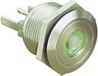 Bulgin MPI001/28/GN Vandalismebestendige druktoets 24 V/DC 0.05 A 1x uit/(aan) Moment Groen (Ø x l) 22 mm