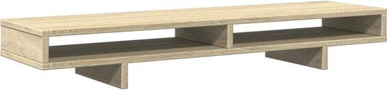vidaXL - Monitorstandaard - 100x27x15 cm - bewerkt hout - sonoma eikenkleurig