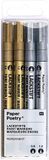 Shoppartners Luxe verf markeer en contour stiften - zilver/goud - 4x stuks - punten 0.8/1.2 mm - Stift schrijven op glas/porselein/metaal/keramiek