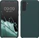 kwmobile hoesje geschikt voor Samsung Galaxy S21 Plus - Hoesje met siliconen coating - Smartphone case in blauwgroen