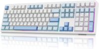 EPOMAKER TH108 - Full Size Mechanisch Toetsenbord - Tri-Mode Draadloos - 8000mAh Batterij - Gasket Mount - Hot-Swap - RGB Backlight - PBT Keycaps - Wit/Blauw