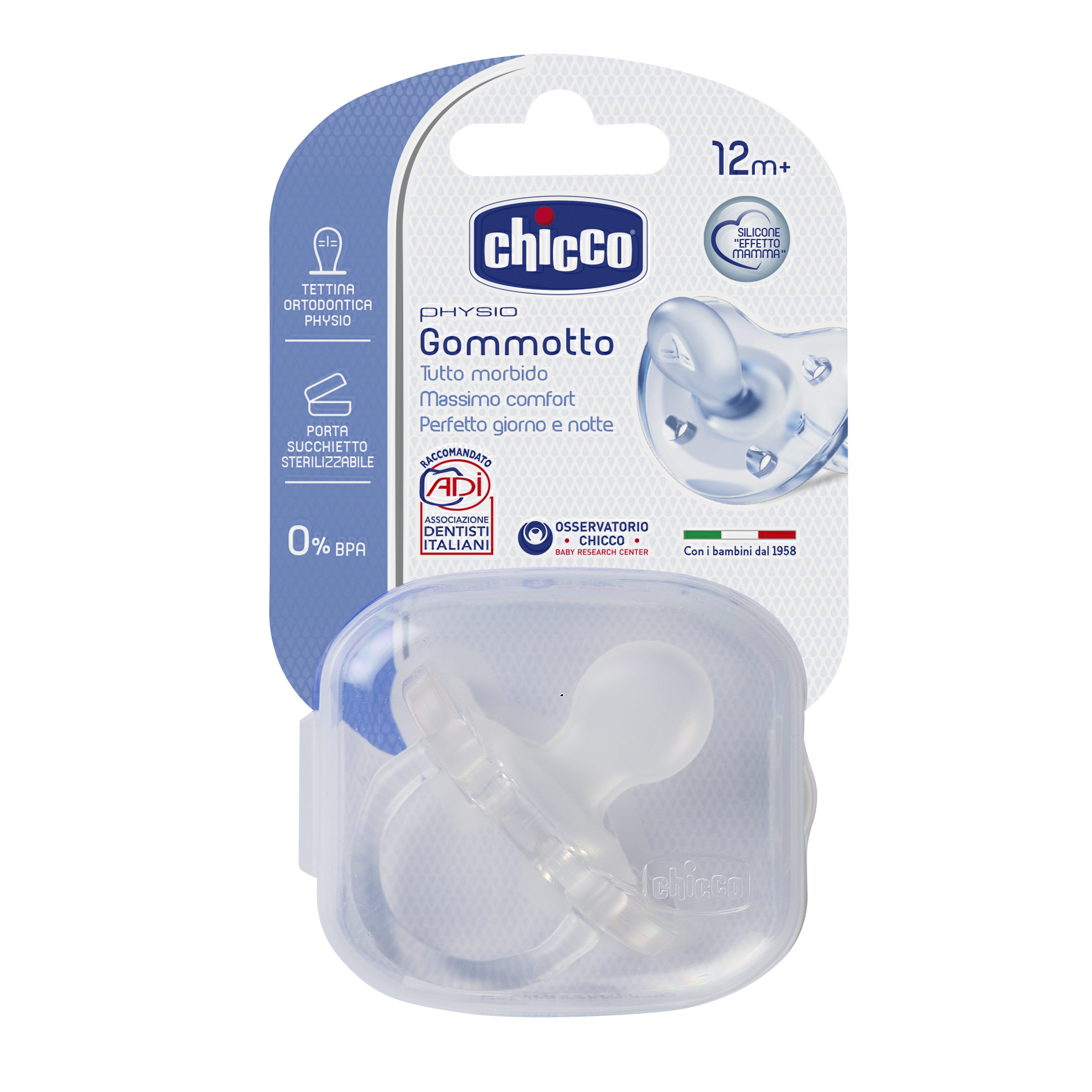Chicco Fopspeen Soft Silicone 12m+ transparant