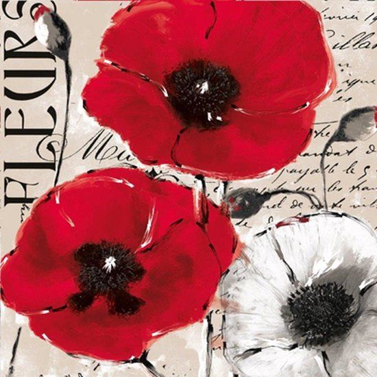 Papstar Servetten 3-laags 1/4 vouw 33 cm x 33 cm "Colette" 20 stuks