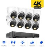 Kit de sécurité – Kit d'installation de caméra 8 canaux – Vidéosurveillance – Sécurité 4K – Caméras 8MP – Détection d'humains et de véhicules - Disque dur intégré : 4T