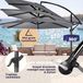 Casaria Parasol de jardin 300 cm – Parasol déporté – Anthracite – UV80+ – Pied et housse de protection inclus