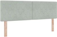 vidaXL LED Hoofdbord Lichtgrijs Fluweel 144 cm