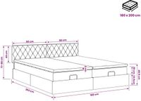 vidaXL Ottomaans Bed met Matras en LED Donkergrijs 180 x 200 cm