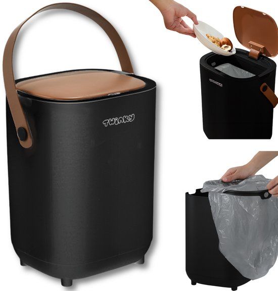 Twinky® Luieremmer – 15 Liter – Geurvrij – Hygiënesensor – Zwart Bruin