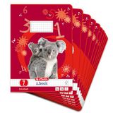 Herlitz 3321908 schoolschrift A4/16 liniatuur 07 (geruit 7 x 7 mm) 16 vellen, 10 stuks verpakking