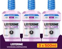 LISTERINE Total Care Mild Alcoholvrij Mondwater Milde Munt 3x500 ml