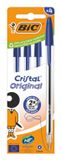 BIC Cristal Original Blauw Stick balpen Medium 4 stuk(s)
